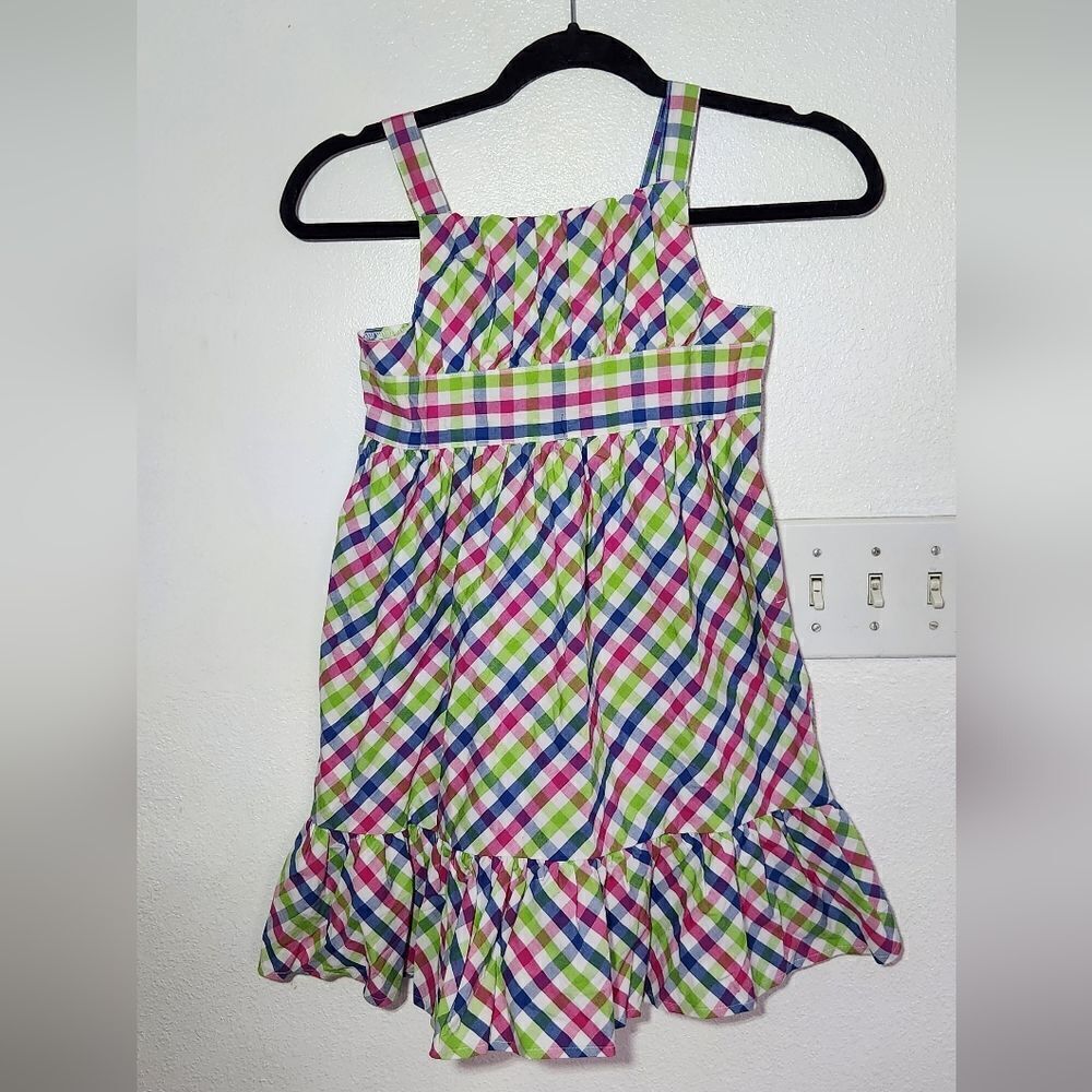 New Gymboree Girls Gingham Multicolor Dress Size 7